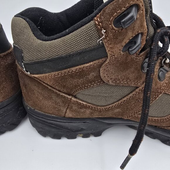 Original Rugged Outback Brown/Olive Leather Hiking Boots Size 7 Lace-Up Durable - Picture 7 of 8